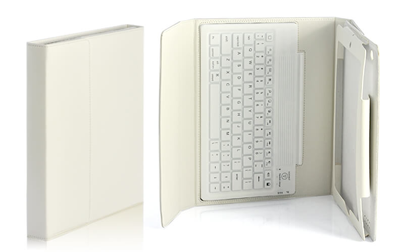 white ipad 23 case with spillproof bluetooth keyboard