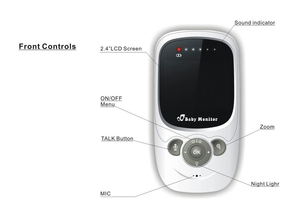 3mp wireless baby monitor with a2.4 inch lcd screen