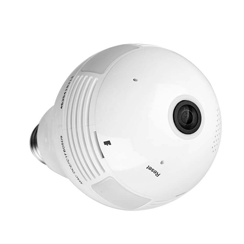 led light bulb security camera 360 degree fisheye motion detection