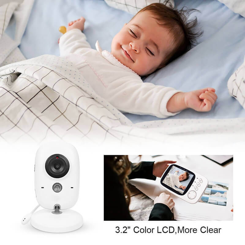 wireless baby monitor 3.2 inch display temperature